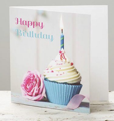 'Happy Birthday' - Candle Cupcake