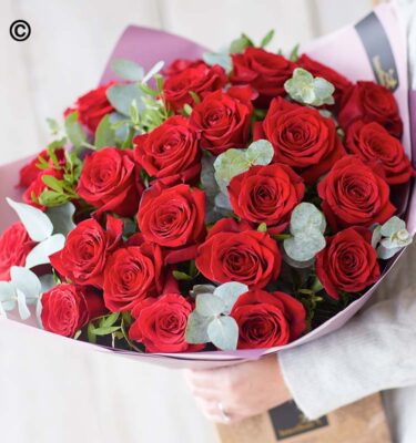 * Valentine's 24 Red Rose Hand Tied