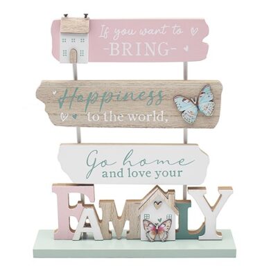 Love & Affection - FAMILY Multi Pink Plaque